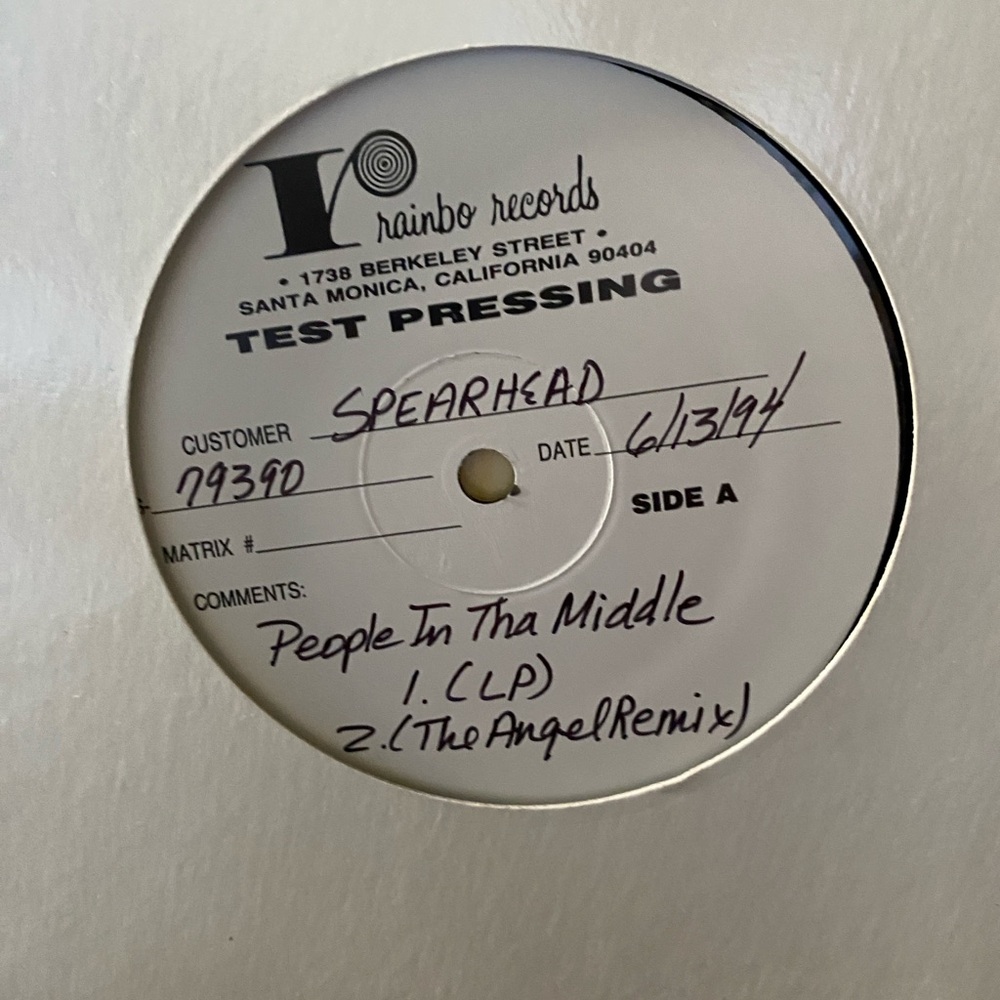 Spearhead people in the middle angel remix white label vg+ vinyl record 12"